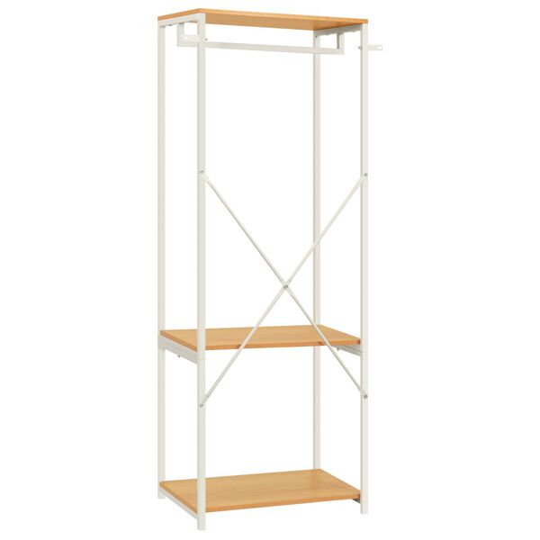 vidaXL Armario de metal y madera ingeniería blanco y roble 60x40x167cm