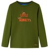 Camiseta infantil de manga larga caqui oscuro 128