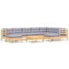 vidaXL Juego de muebles de jard&iacute;n 10 pzas y cojines madera maciza pino