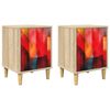 vidaXL Mesa de noche HEESCH 2 uds. Roble Sonoma 36 x 33 x 50 cm