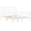 vidaXL Estructura de cama sin colchón madera de pino blanca 140x190 cm