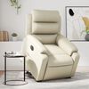 vidaXL Sill&oacute;n reclinable elevable el&eacute;ctrico de cuero sint&eacute;tico crema