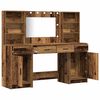 vidaXL Conjunto de mesa de vestidor con LED 3 pcs Madera vieja