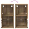 vidaXL Gabinetes para TV Montados en la Pared 2 pcs Roble artesanal