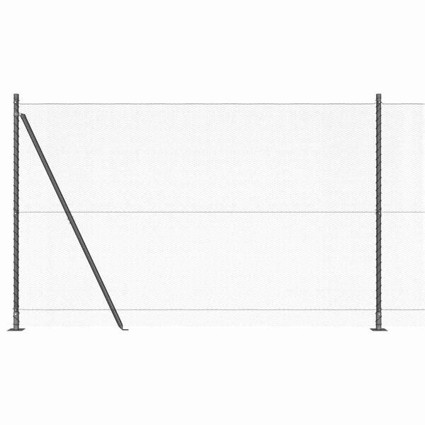 vidaXL Poste de Valla Gris 10 x 1,5 m (malla de 13 mm) Acero y PVC