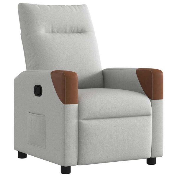vidaXL Sill&oacute;n reclinable de tela gris nube