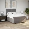 vidaXL Cama box spring con colch&oacute;n tela gris taupe 140x190 cm