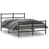 vidaXL Estructura cama sin colch&oacute;n con estribo metal negro 140x190 cm