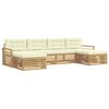 vidaXL Conjunto de sof&aacute;s de exterior 6 uds. Blanco y Crema