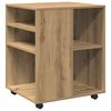 vidaXL Armario con ruedas madera ingenier&iacute;a roble artesanal 60x53x72cm