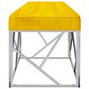 vidaXL Banco de terciopelo y acero inoxidable amarillo mostaza 97 cm