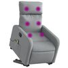 vidaXL Sillón de masaje eléctrico reclinable elevable tela gris claro