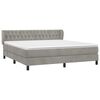 vidaXL Cama box spring con colch&oacute;n terciopelo gris claro 160x200 cm