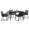 vidaXL Conjunto de Comedor de Jard&iacute;n 5 pcs Negro