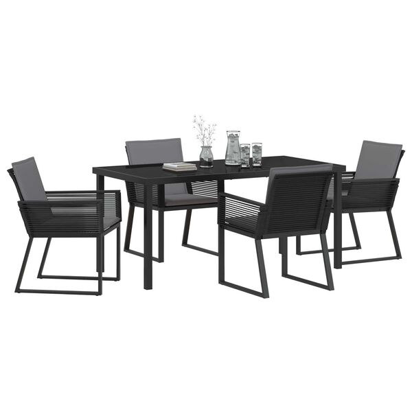 vidaXL Conjunto de Comedor de Jard&iacute;n 5 pcs Negro