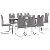 vidaXL Juego de comedor 9 piezas cuero sint&eacute;tico gris