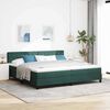 vidaXL Cama Box Spring LED Verde oscuro 200 x 200 cm Terciopelo