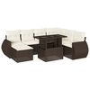 vidaXL Set sof&aacute;s de jard&iacute;n 8 piezas y cojines rat&aacute;n sint&eacute;tico marr&oacute;n