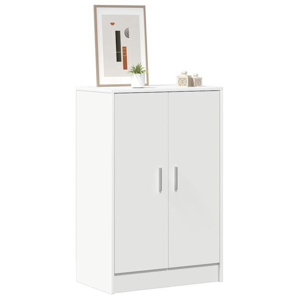 vidaXL Mueble zapatero de madera contrachapada blanco 60x35x92 cm