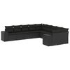 vidaXL Set de sof&aacute;s de jard&iacute;n 10 pzas cojines rat&aacute;n sint&eacute;tico negro