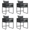 vidaXL Conjunto de Comedor de Jardín 5 pcs Negro Acero