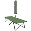 vidaXL Cama de Camping Plegable Manual 2 pcs Verde 206 x 76 x 74 cm