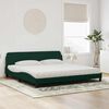 vidaXL Cama con colch&oacute;n Dover terciopelo verde oscuro 200x200 cm