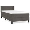 vidaXL Cama box spring con colch&oacute;n terciopelo gris oscuro 90x200 cm
