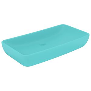 vidaXL Lavabo rectangular de lujo cer&aacute;mica verde claro mate 71x38 cm