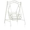 vidaXL Banco Columpio Acero 113 x 121,5 x 168 cm Blanco antiguo