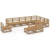 vidaXL Muebles de jard&iacute;n 10 pzas y cojines marr&oacute;n miel madera pino