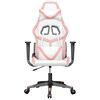vidaXL Silla gaming cuero sintético blanco y rosa