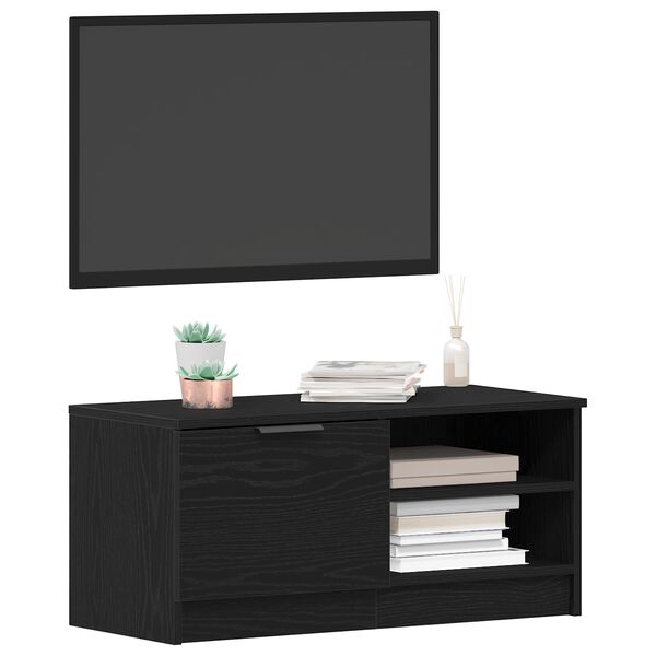 vidaXL Gabinete de TV Roble Negro 80 x 35 x 36,5 cm