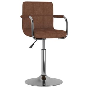 vidaXL Taburete de cocina de tela marr&oacute;n
