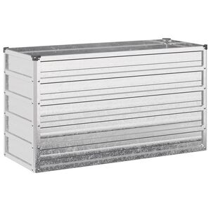 vidaXL Cama de Jard&iacute;n Elevada Plateado 100 x 40 x 55 cm galvanizado