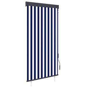 vidaXL Estor enrollable de exterior azul y blanco 100x250 cm