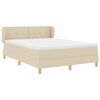 vidaXL Cama tipo Box Spring con colch&oacute;n Crema 140 x 190 cm tela