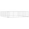 vidaXL Perrera de exterior de acero galvanizado 760x760x185 cm