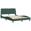 vidaXL Estructura cama sin colch&oacute;n terciopelo verde oscuro 140x200 cm
