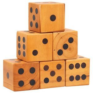 vidaXL Juego de dados de patio gigantes 6 piezas madera maciza de pino