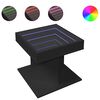 vidaXL Mesa de centro con luz LED madera ingenier&iacute;a negra 50x50x45 cm