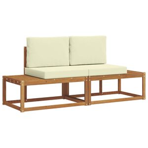 vidaXL Conjunto de sof&aacute;s de exterior con coj&iacute;n 2 pcs Natural