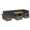 vidaXL Set de sof&aacute;s de jard&iacute;n 8 pzas y cojines rat&aacute;n sint&eacute;tico gris