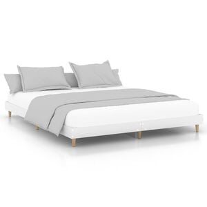 vidaXL Estructura de cama madera de ingenier&iacute;a blanca 200x200 cm