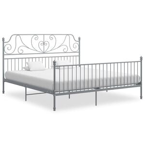 vidaXL Estructura de cama sin colch&oacute;n metal gris 200x200 cm
