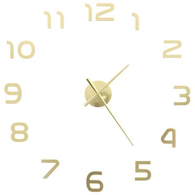 vidaXL Reloj de pared 3D con diseño moderno 100 cm XXL dorado