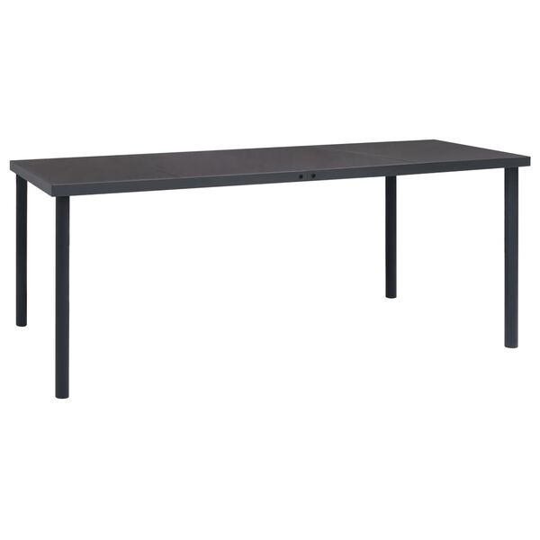 vidaXL Mesa de comedor de jard&iacute;n acero gris antracita 190x90x74 cm