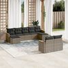 vidaXL Set de muebles de jardín 9 pzas y cojines ratán sintético gris