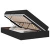vidaXL Cama con almacenamiento y colch&oacute;n Negro 120 x 200 cm Poli&eacute;ster