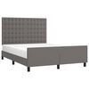 vidaXL Estructura de cama sin colch&oacute;n cuero sint&eacute;tico gris 140x200 cm